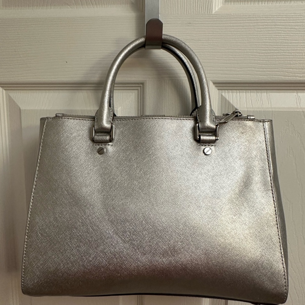 Michael Kors Metallic Silver Satchel - Picture 5 of 12